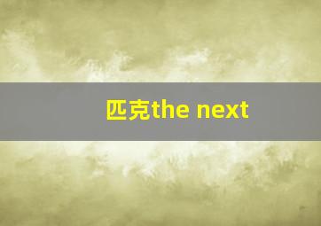 匹克the next